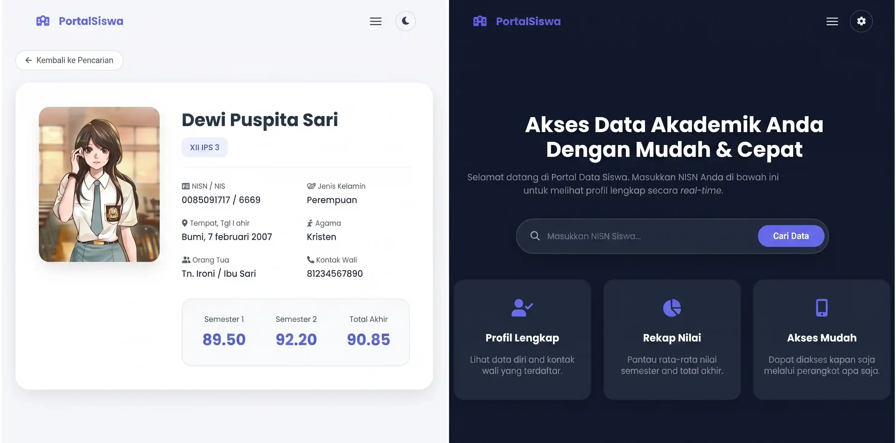 Portal Data Siswa (SIA Mini)